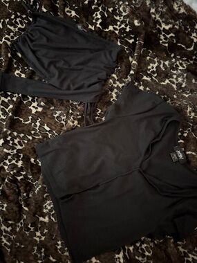 Black Two-Piece Ribbed Top Set 🐈‍⬛